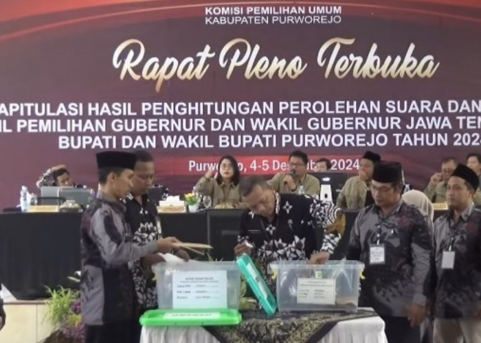 KPU Purworejo Gelar Rapat Pleno Rekapitulasi Pilgub Jateng dan Pilbup Purworejo 2024