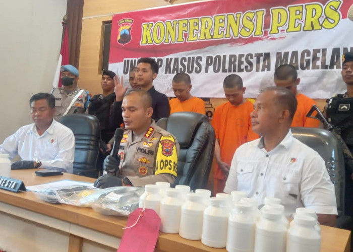 Polresta Magelang Berhasil Meringkus 4 Tersangka Pengedar Narkoba, 25.800 Butir Pil Sapi Diamankan