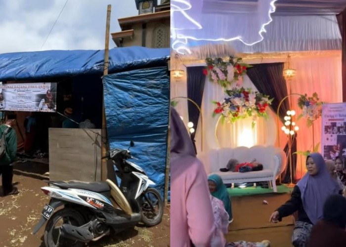 Perlihatkan Bangunan Pernikahan Megah Dibalik Terpal, Netizen: Jangan Nilai Luarnya!