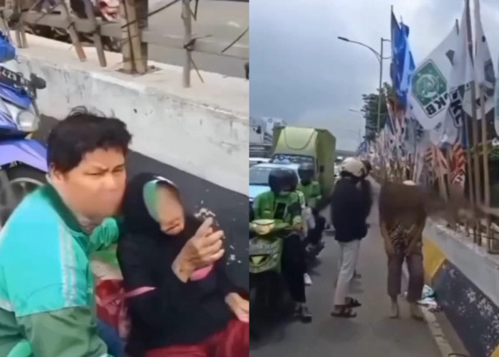 Viral Pemotor Kakek-Nenek Kecelakaan Akibat Bendera Parpol yang Roboh di Flyover Kuningan Jakarta Selatan