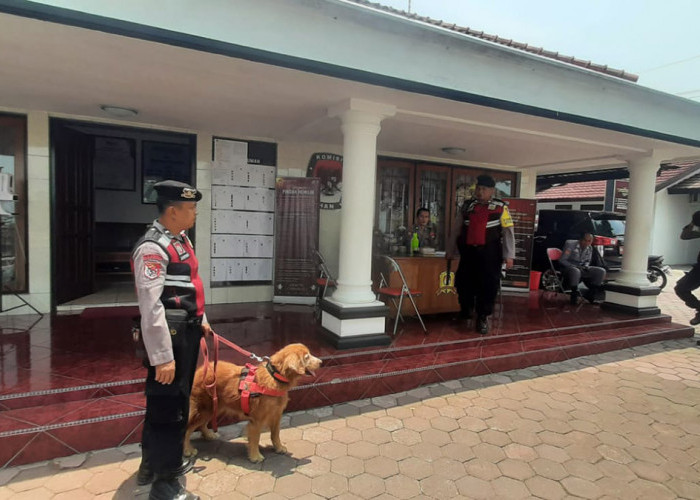 Sterilisasi Kantor KPU dan Bawaslu, Polres Magelang Kota Terjunkan Tim Anjing Pelacak dan Metal Detector