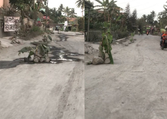 Masih Terus Berjuang, Warga Sucen Magelang Pasang Batu-batuan di Jalanan Agar Truk Pasir Tak Melintas
