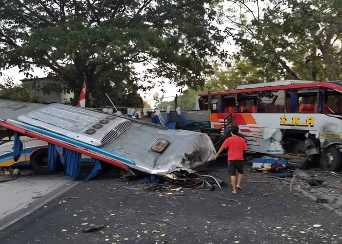 FAKTA BARU! Kronologi Kecelakaan Bus Eka vs Sugeng Rahayu 3 Orang Meninggal di Tempat