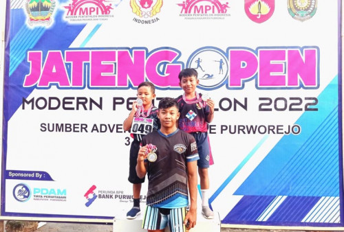 Trio Bersaudara Asal Purworejo Borong Medali Jateng Open Pentathlon 2022