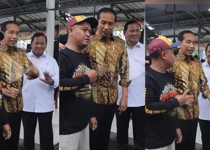 Warga Pose Foto Pakai 2 Jari dengan Jokowi di Bandongan, Prabowo Isyaratkan Jangan!