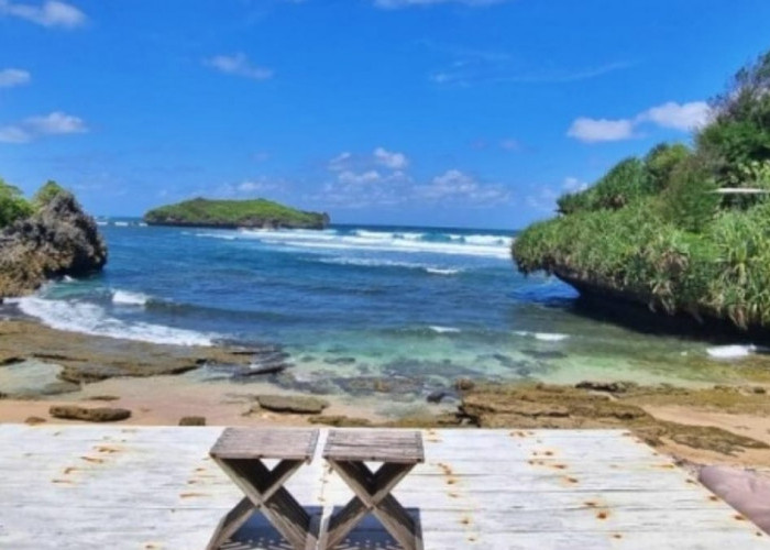 keindahan pantai slili di gunungkidul yogyakarta
