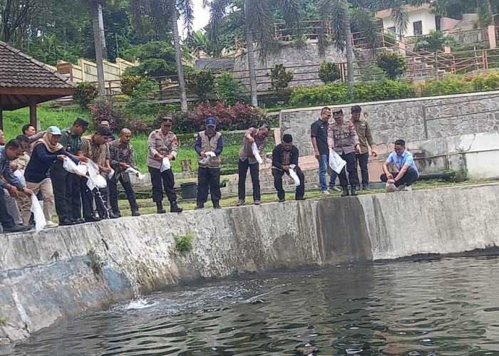 HPN: Wartawan dan Pejabat Pemkab Magelang Tanam Pohon dan Tebar Benih Ikan di Taman Wisata Air Kali Bening