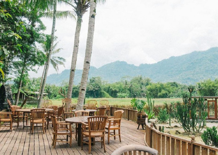 Cafe Dengan Nuansa Tropis Hadir di Nalendro Cafe di Magelang, Keindahan Perbukitan Menoreh yang Eksotis