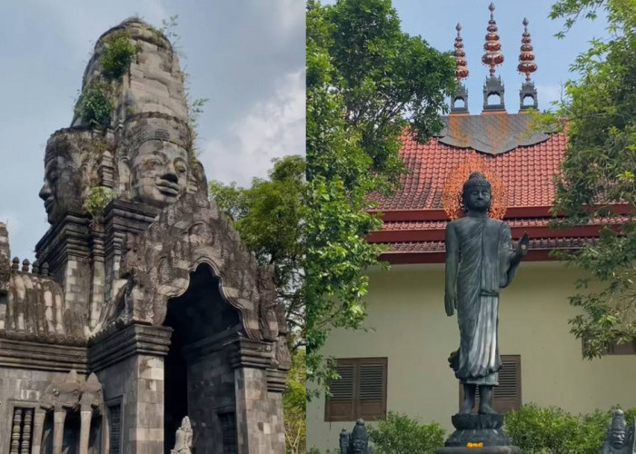 Kawasan Mendut Buddhist Monastery di Kompleks Candi Mendut Magelang yang dinilai menyerupai vihara Thailand