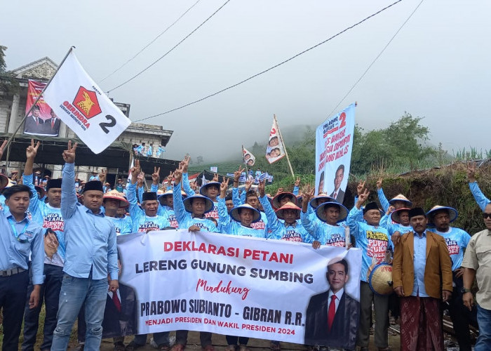 1.000 Petani di Lereng Sumbing Magelang Deklarasikan Dukungannya ke Prabowo-Gibran