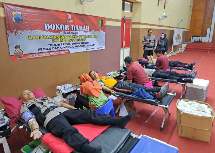 Giatkan Donor Darah, Polres Wonosobo Sumbang 72 Kantong