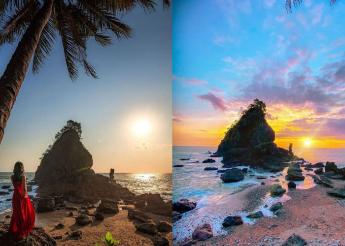 Terpesona Cantiknya Sunset di Pantai Karang Agung, Surga Tersembunyi di Kebumen