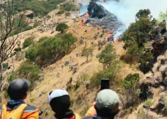 Kebakaran Gunung Sumbing Merembet ke Hutan Kledung Temanggung, Seluruh Jalur Pendakian Tutup Total