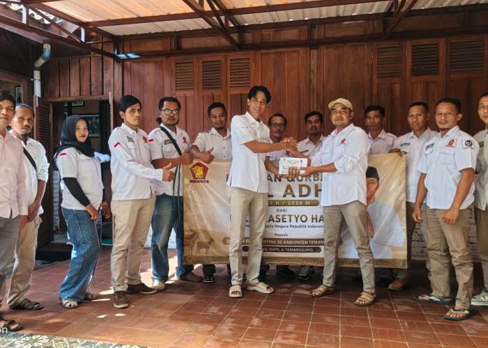 Gerindra Temanggung Bagikan 300 Kambing dan 1 Sapi Kurban untuk Pengurus hingga Desa