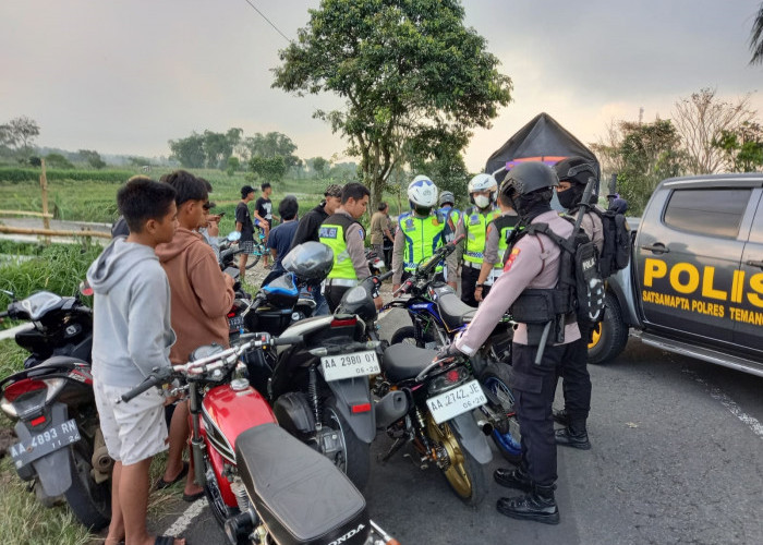 Ratusan Sepeda Motor Digaruk Polisi Temanggung, Diduga Akan Lakukan Balap Liar
