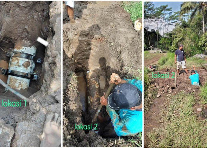 Perbaikan pipa tim petugas teknik Perumda AM Kota Magelang