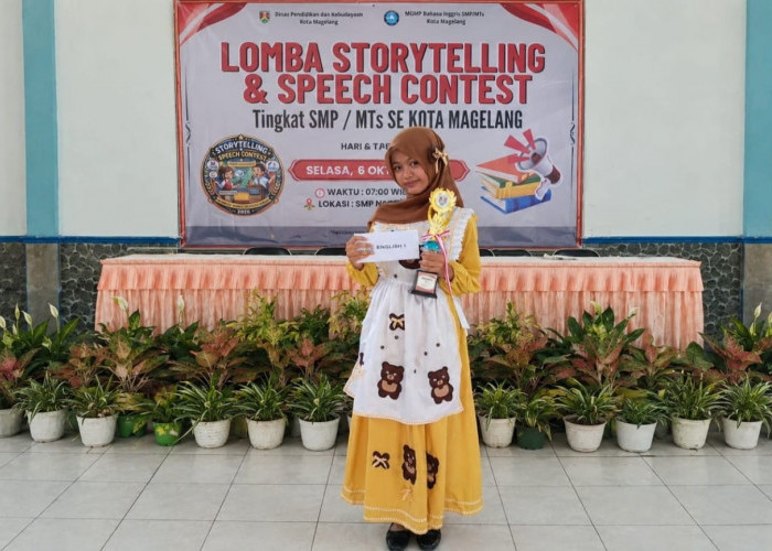 Bawakan Dongeng Goldilocks, Siswi SMPN 5 Magelang Raih Juara 3 Lomba Storytelling