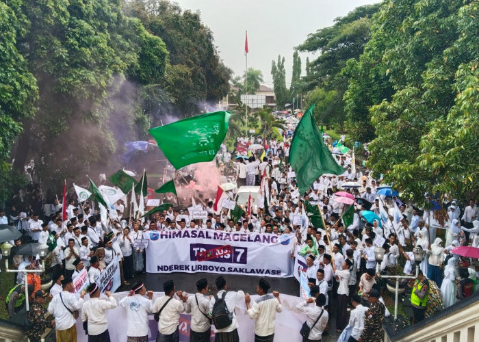 Ribuan Santri di Magelang Turun ke Jalan, Bentuk Protes Penghinaan Tayangan Trans7