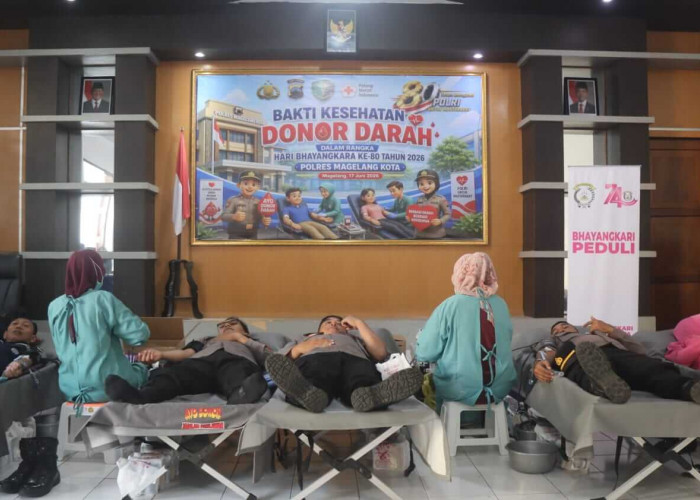 Polres Magelang Kota Gelar Donor Darah Sambut Hari Bhayangkara ke-80