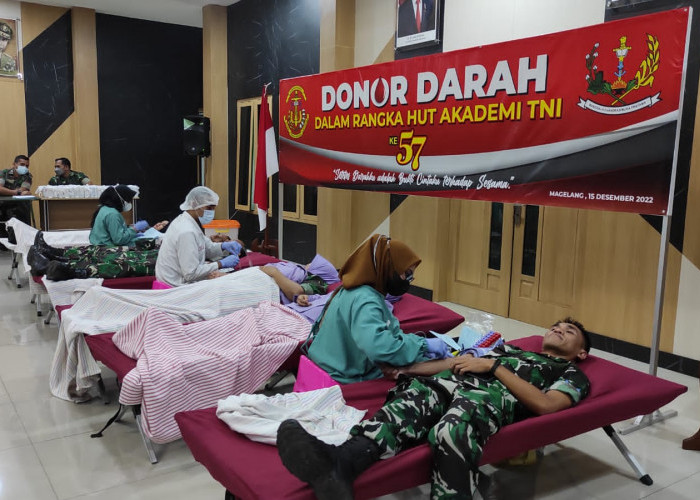 Targetkan 75 kantong, Akademi TNI Gelar Baksos Donor Darah Dalam Rangka HUT ke-57