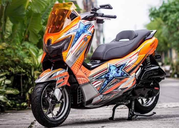 Bikin Auto Pangling, Modifikator Ini Bawa Nuansa Nostalgia Balap Legendaris di Modifikasi NMAX “TURBO”