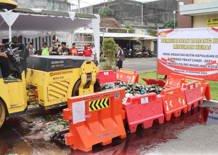 Polres Magelang Kota Musnahkan 754 Botol Miras Jelang Natal dan Tahun Baru 2026