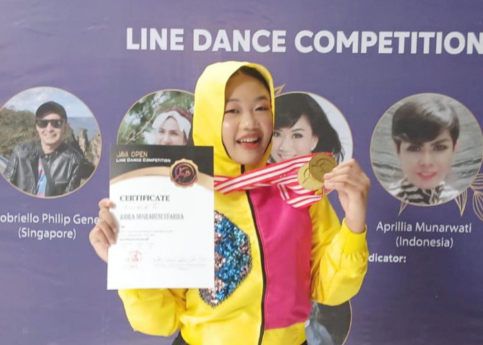 Kalahkan Rasa Gugup, Amira Nugraheni Raih Dua Medali Emas Line Dance Internasional