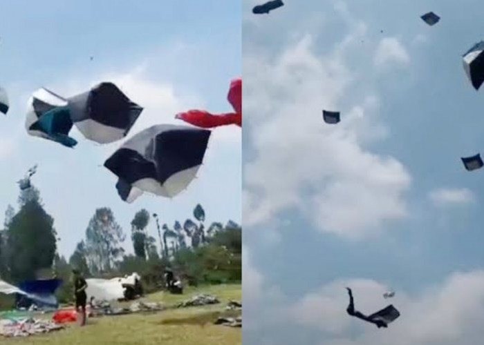 Angin Lisus Terbangkan 25 Tenda di Kalikajar Wonosobo, Sebagian Jatuh hingga 2 Kilometer