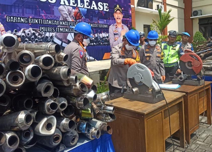 Puluhan Ribu Knalpot Brong di Temanggung Dimusnahkan