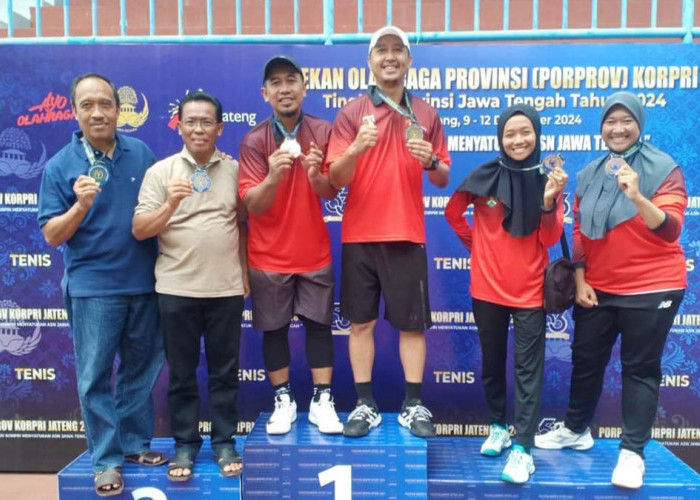 Korpri Kota Magelang Borong 3 Medali Cabang Tenis Lapangan di Ajang Porprov Jateng