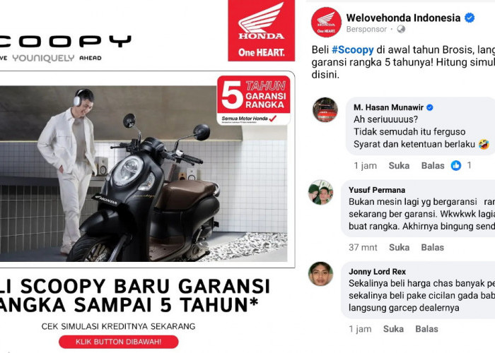 Beli Honda Scoopy Terbaru Dapat Garansi Rangka 5 Tahun, Netizen : Eits, Tidak Semudah Itu