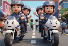 Alami Ban Bocor, Seorang Polisi Bantu Antar Pelajar Menuju Sekolah