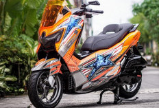 Bikin Auto Pangling, Modifikator Ini Bawa Nuansa Nostalgia Balap Legendaris di Modifikasi NMAX “TURBO”